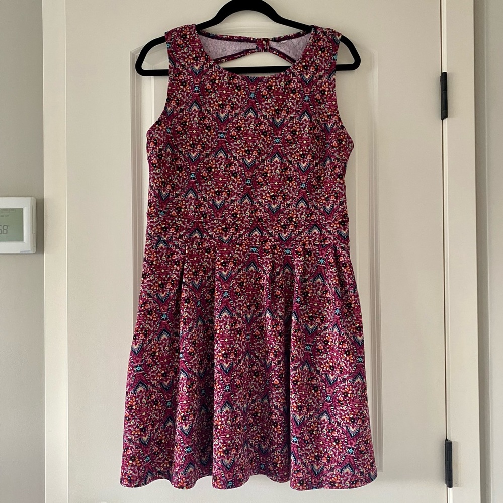 Xhilaration Paisley Pattern Scuba Fit and Flare Dress